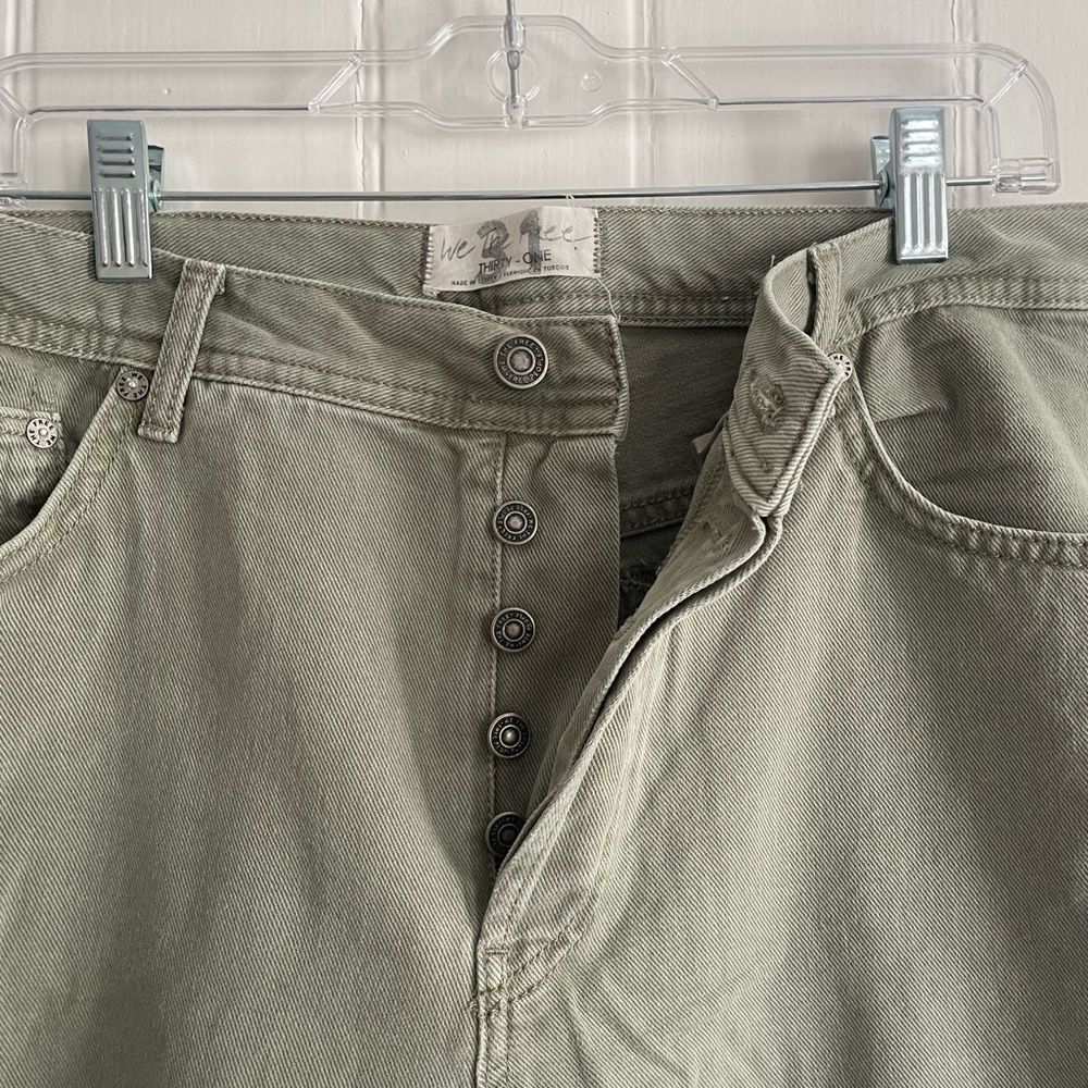 Free People Olive Maggie Mid-Rise Straight Jeans - Picture 5 of 7